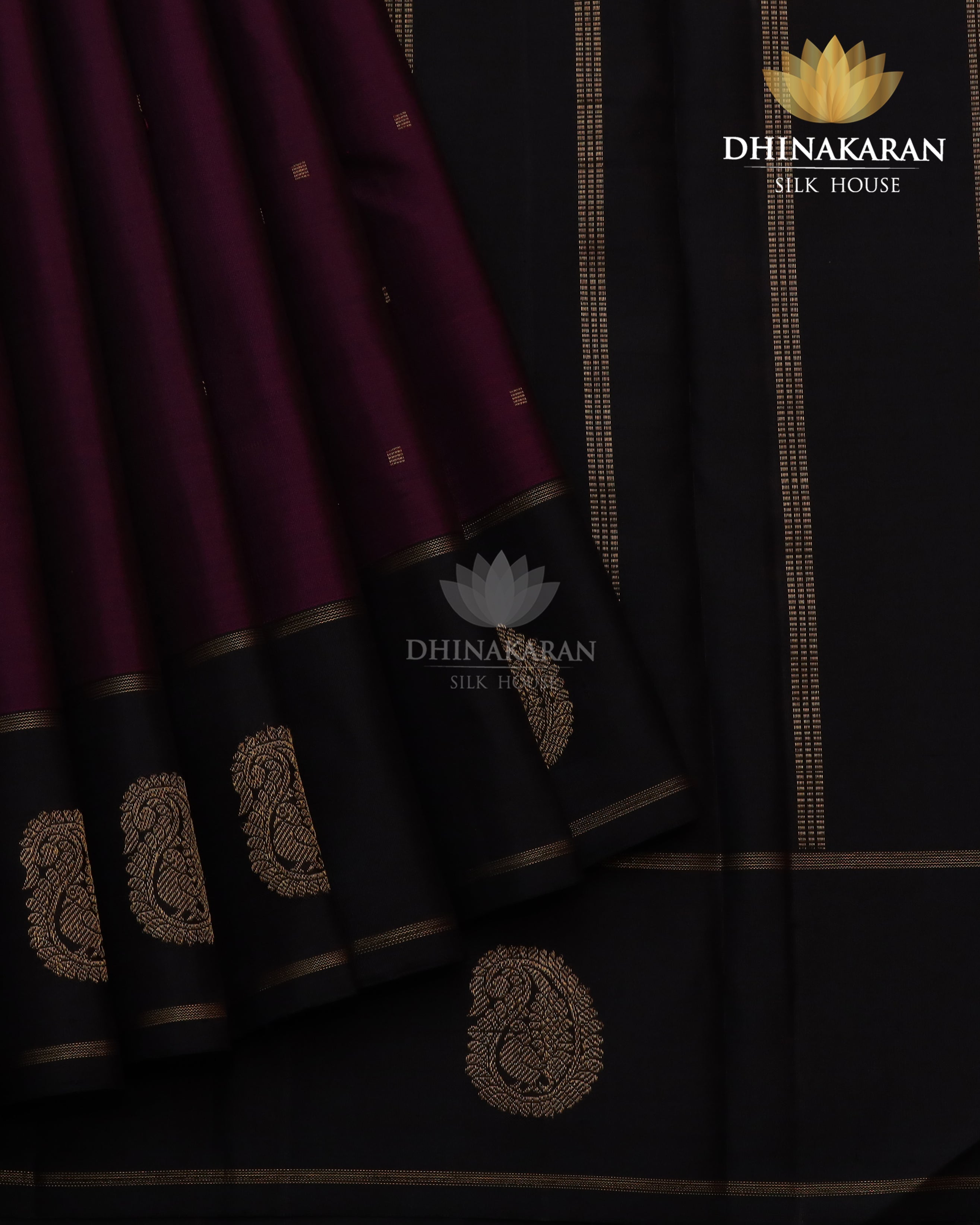 Wine Colour Butta Saree- sar2394