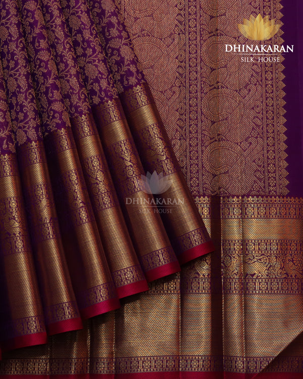 Purple brocade Kanjivaram-sv222