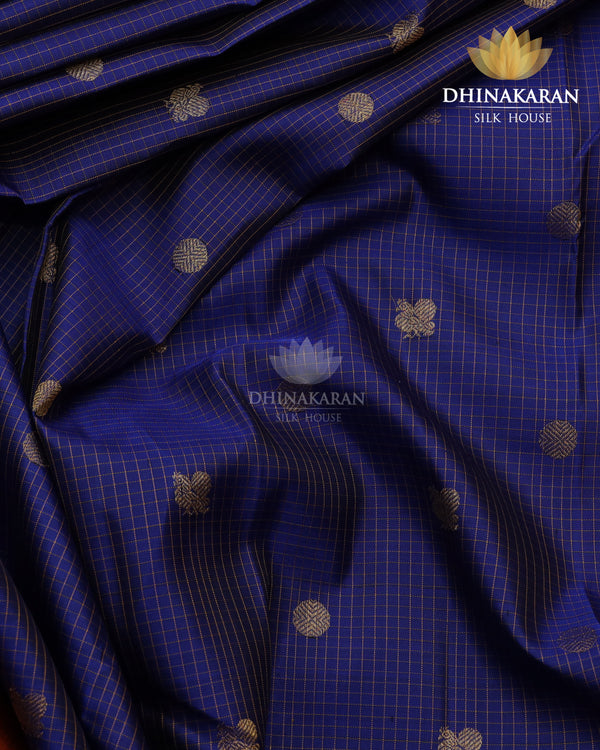 Midnight blue & Rust Kanjivaram-sar2534