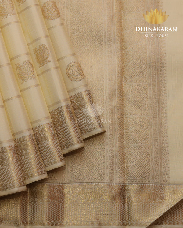 Beige Kattam Butta Kanjivaram-sau2484