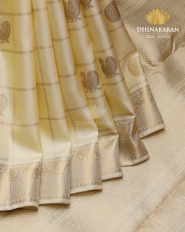 Beige Kattam Butta Kanjivaram-sau2484