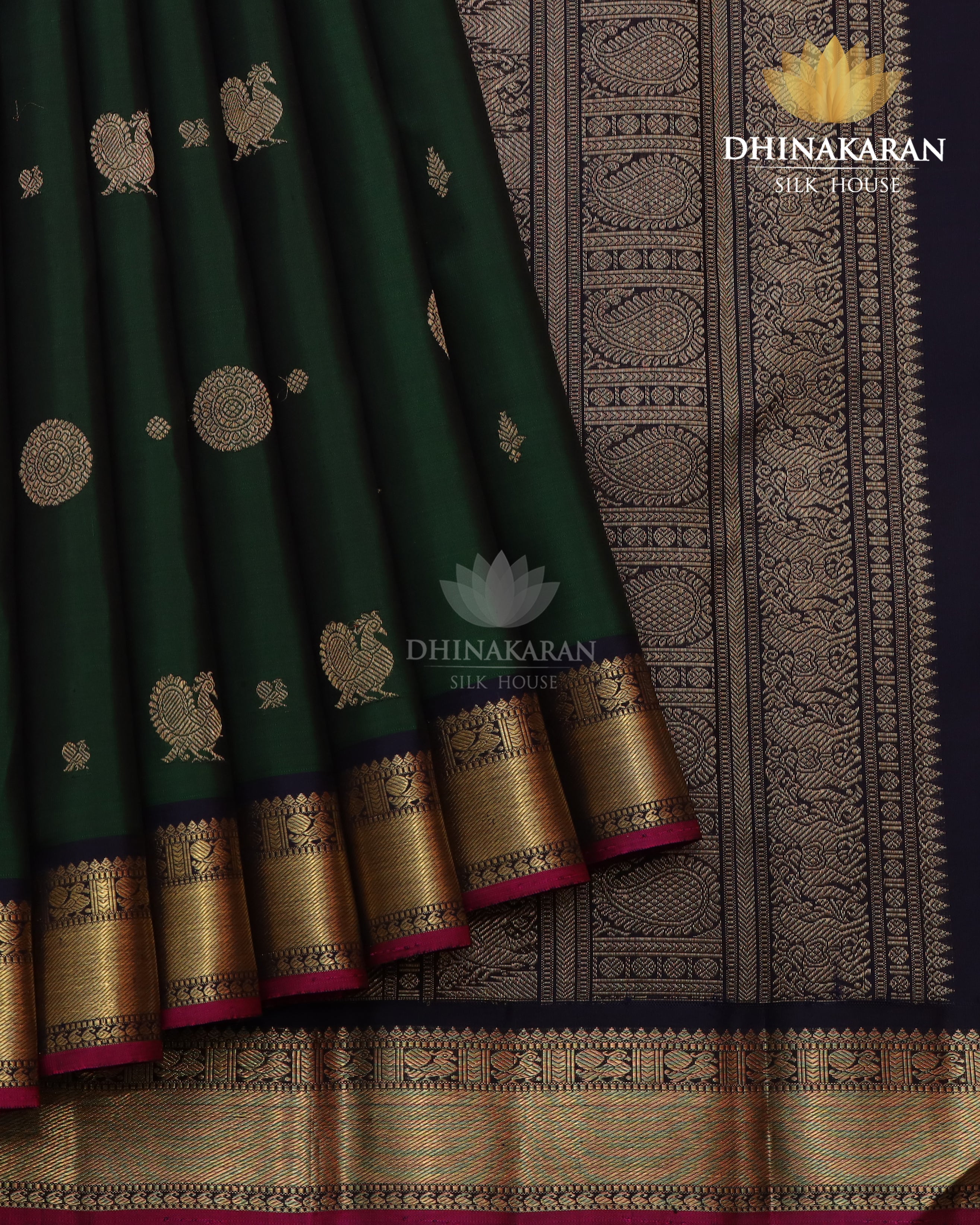 Bottle Green Kanjivaram-sau3042