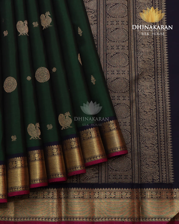 Bottle Green Kanjivaram-sau3042