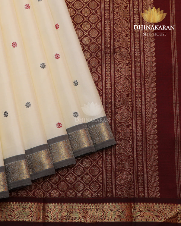 Silk On SIlk Butta Kanjivaram-sar2856