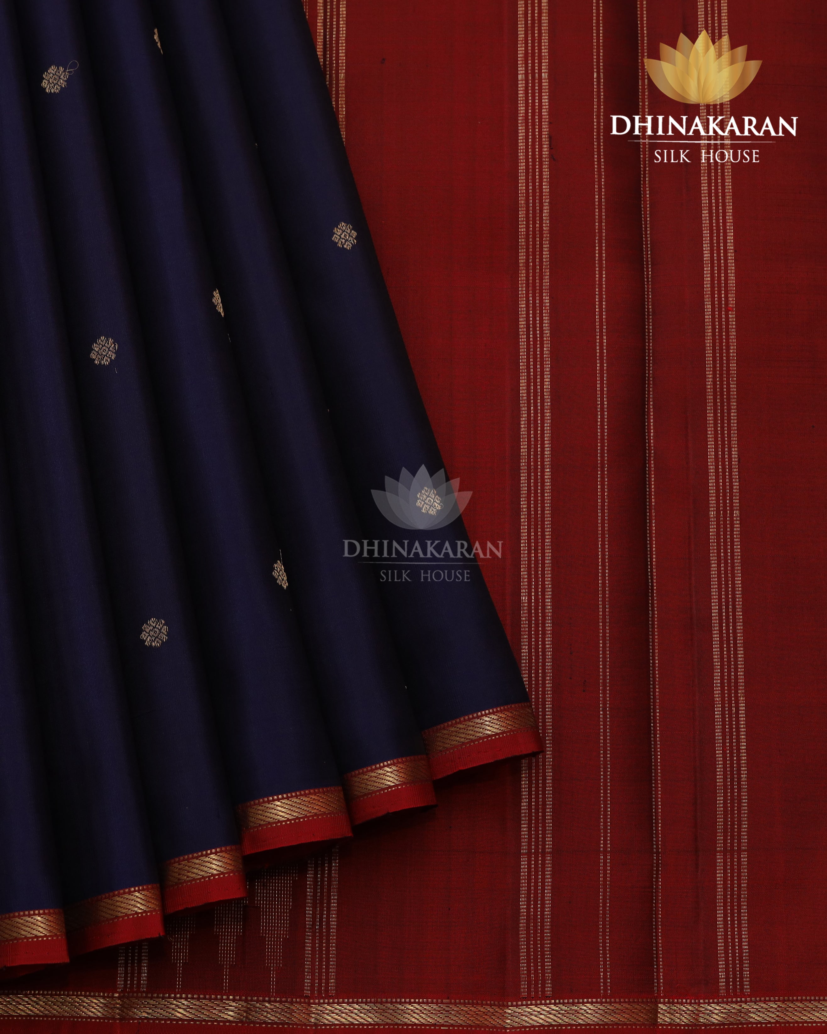 Navy Blue Borderless Kanjivaram-sar2872