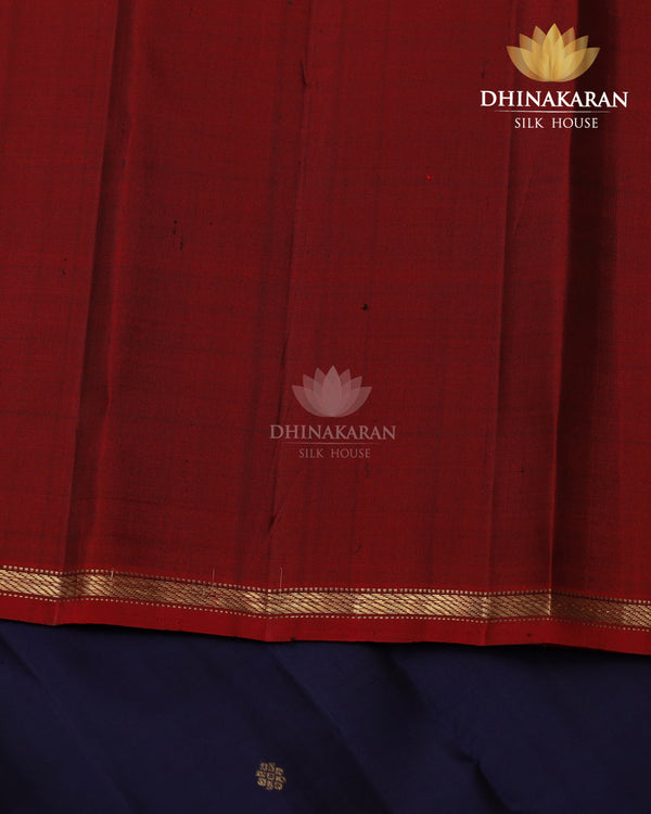 Navy Blue Borderless Kanjivaram-sar2872
