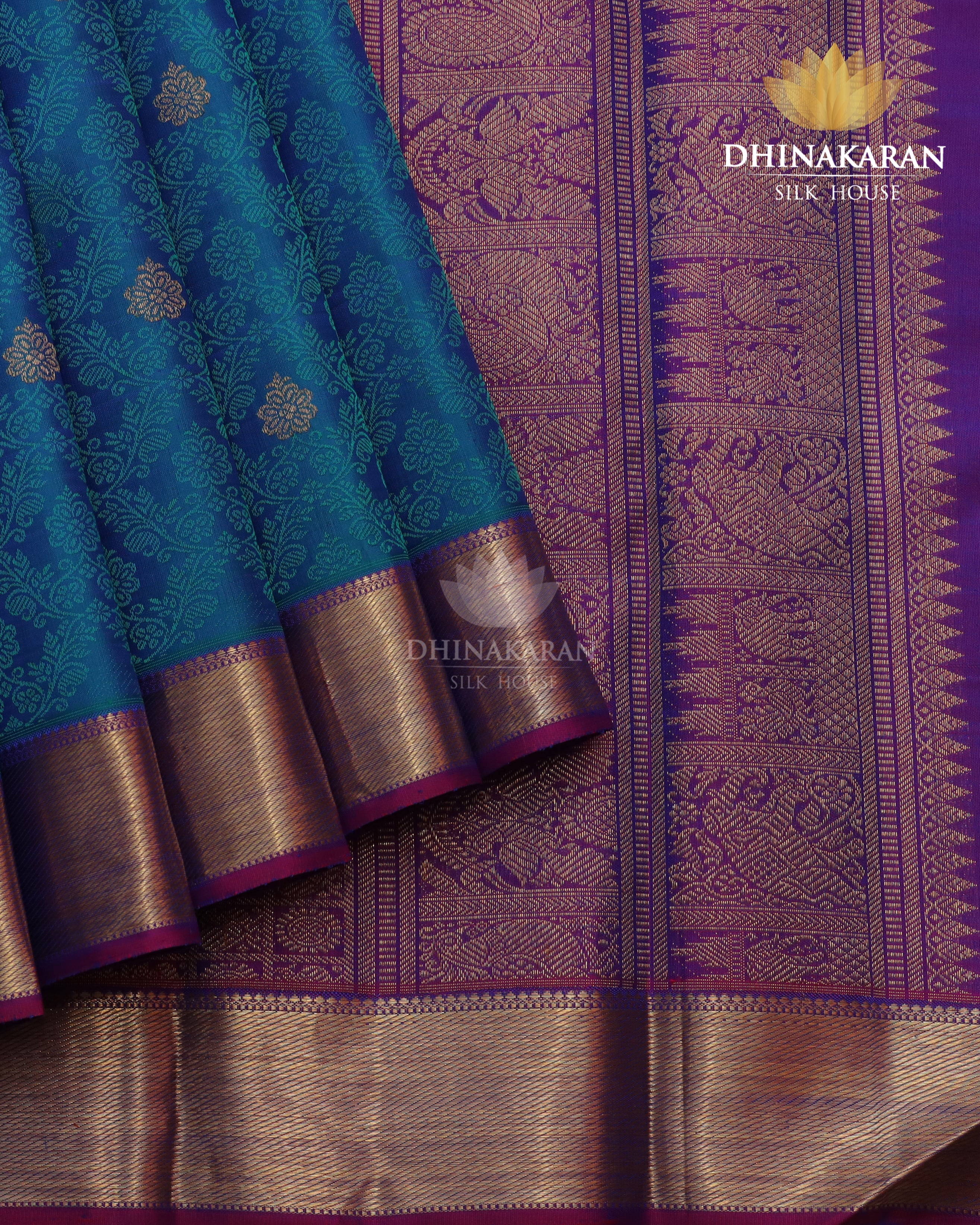 Peacock Colour Kanjivaram-sau3004