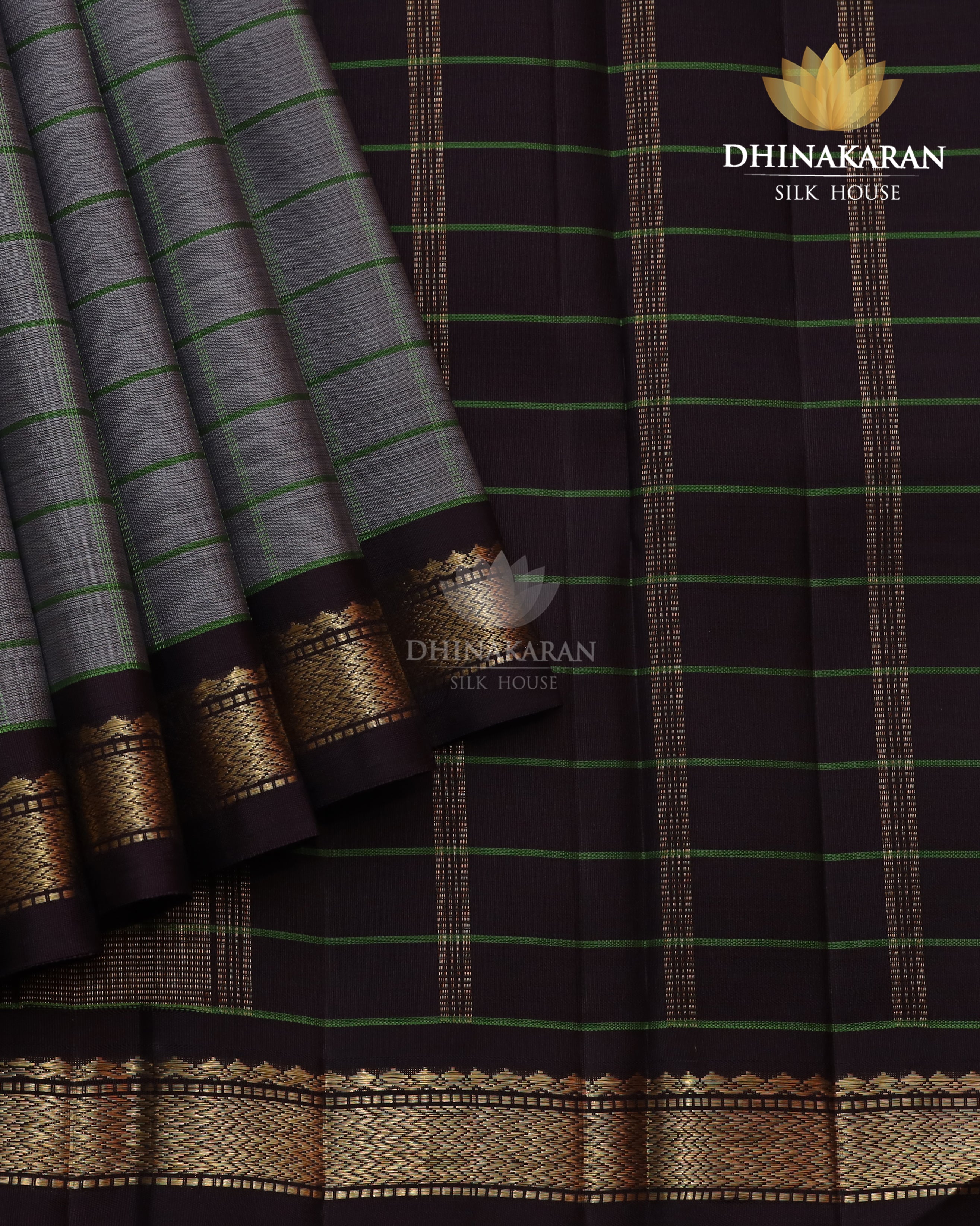 Grey Small Border Kanjivaram-sar2324