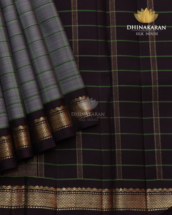 Grey Small Border Kanjivaram-sar2324