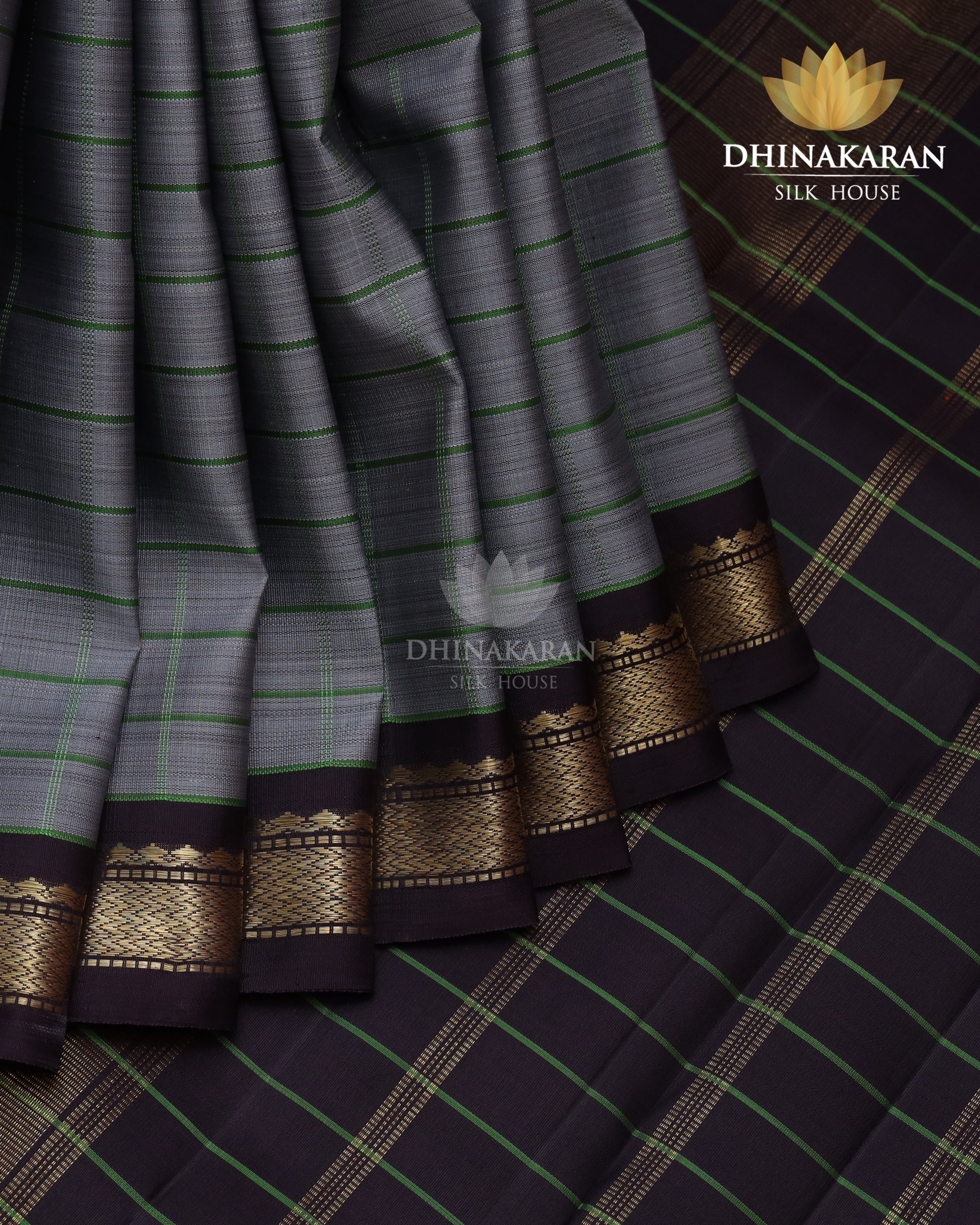 Grey Small Border Kanjivaram-sar2324