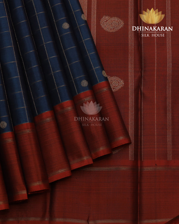 Rust Border Kanjivaram-sar2320