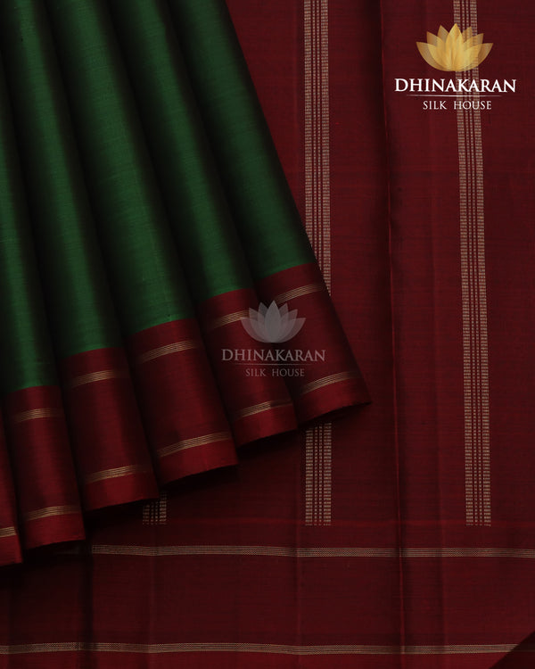 Bottle Green & Maroon Classic Kanjivaram-sar2332