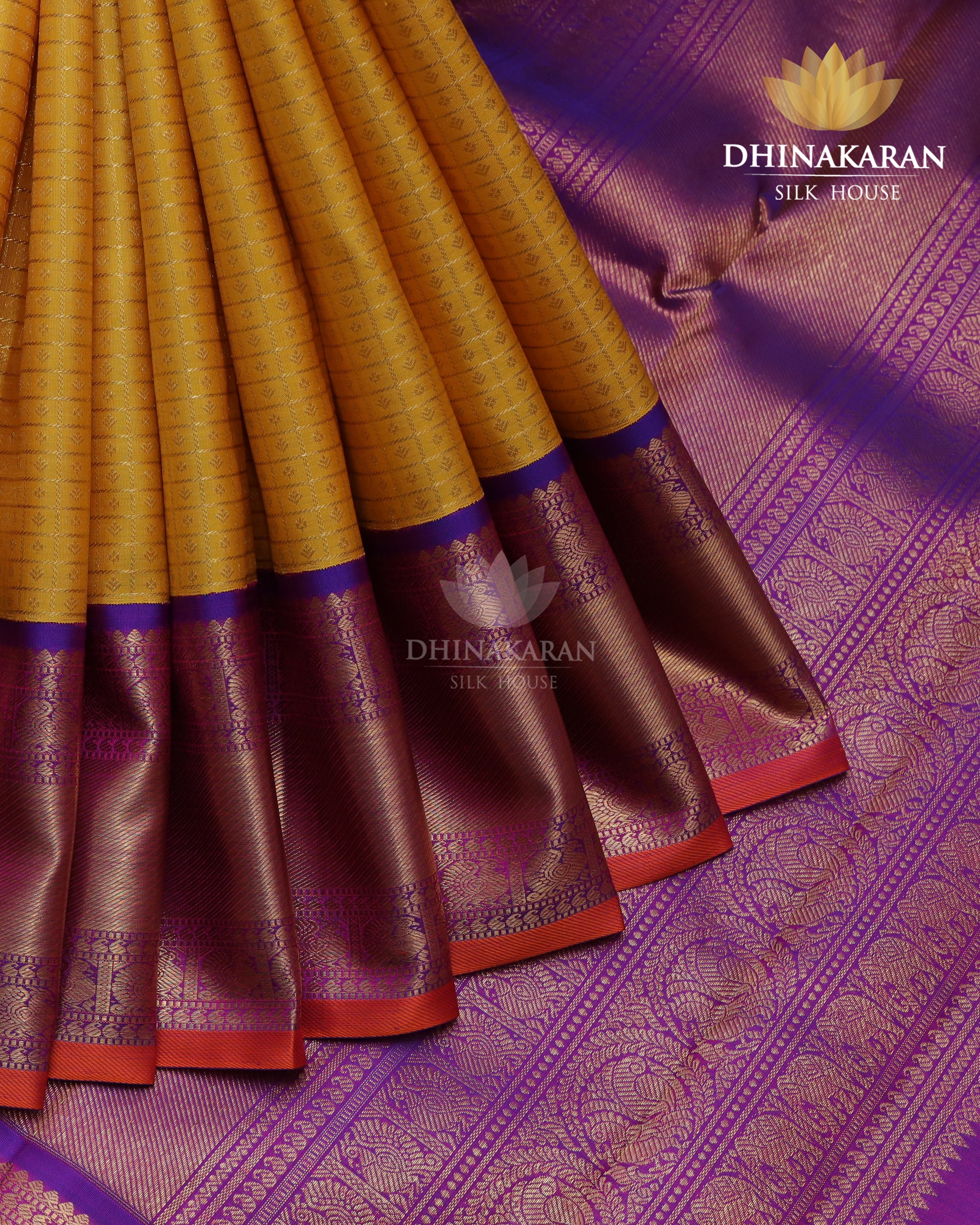 Yellow & purple Kanjivaram-sv640