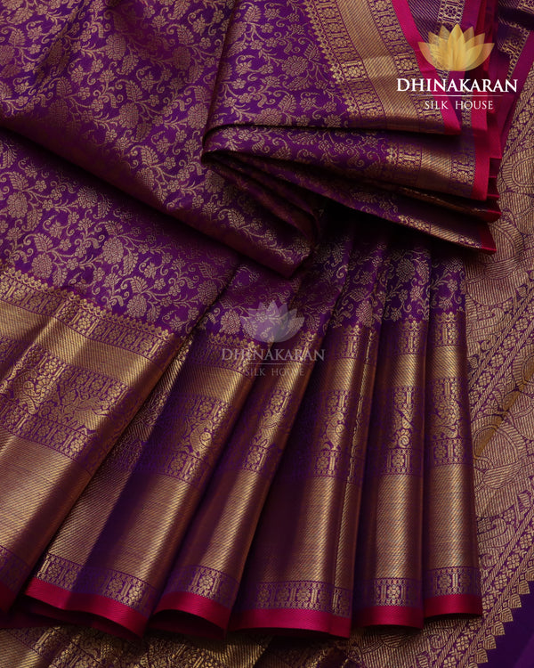 Purple brocade Kanjivaram-sv222