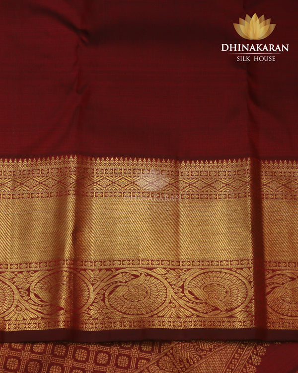 Deep Maroon Brocade Kanjivaram- sv187