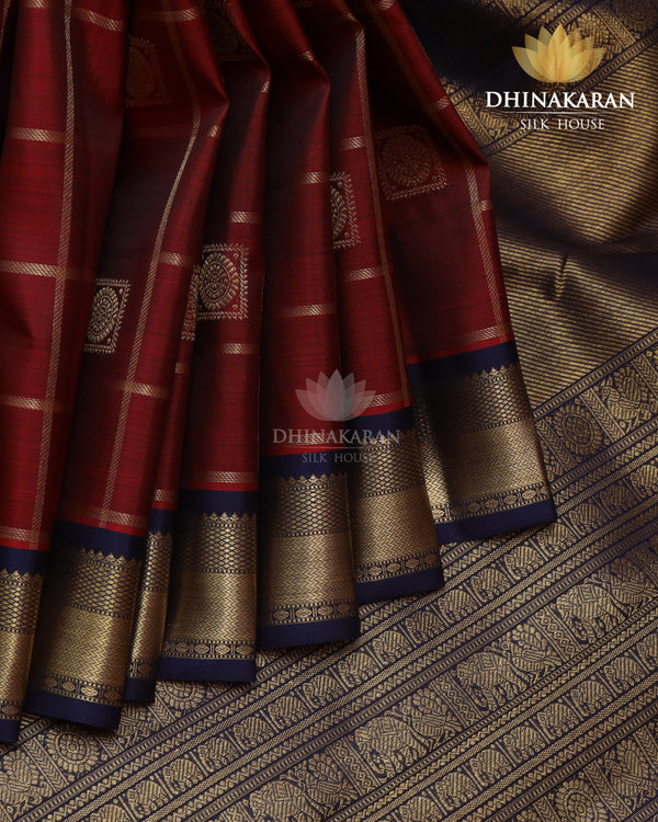 Ruby Red Kattam Butta Kanjivaram-sau4012
