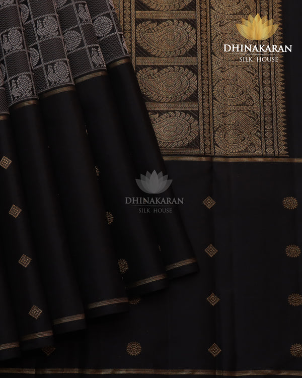Black Silk On Silk Kanjivaram-sar974