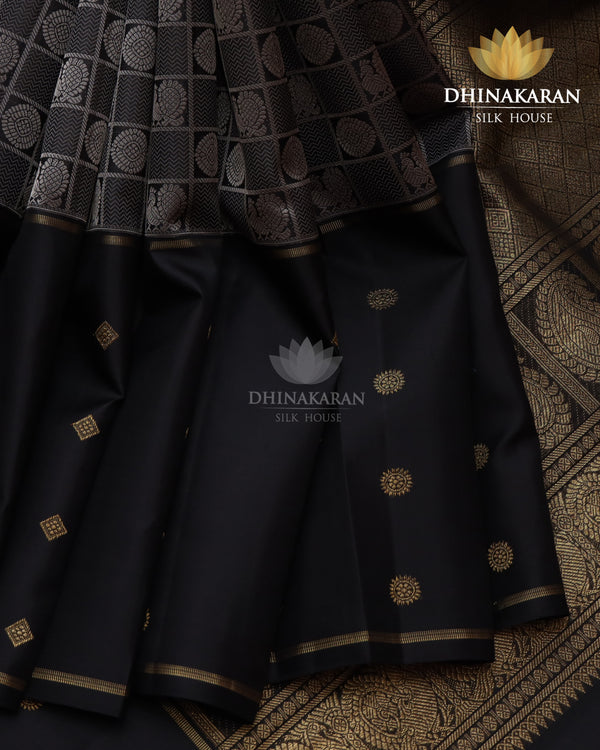 Black Silk On Silk Kanjivaram-sar974