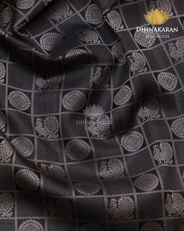 Black Silk On Silk Kanjivaram-sar974