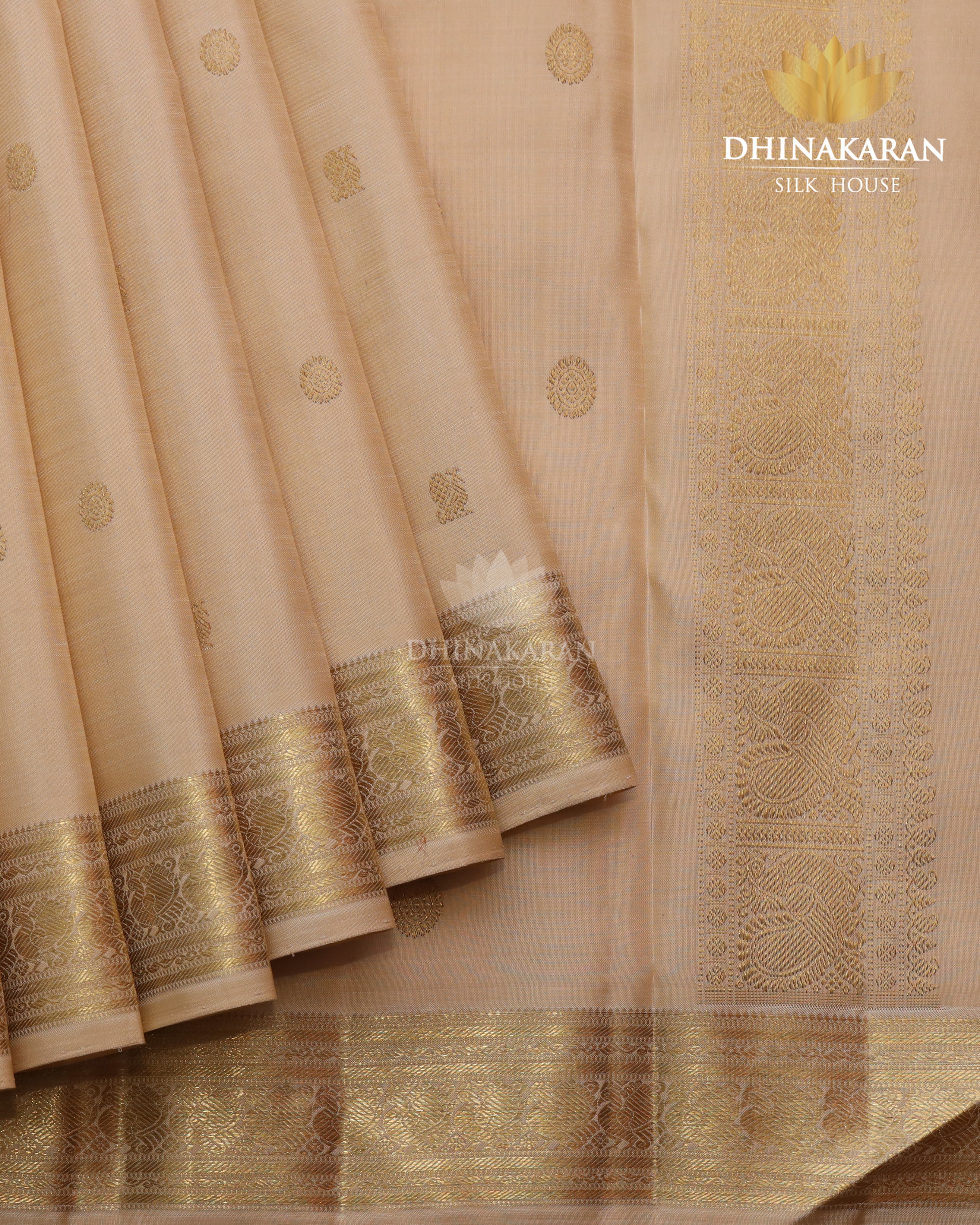 Bieige Kanjivaram-sau4004