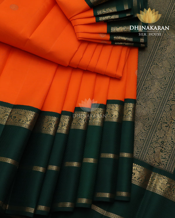 Orange & Green Kanjivaram-sau2360