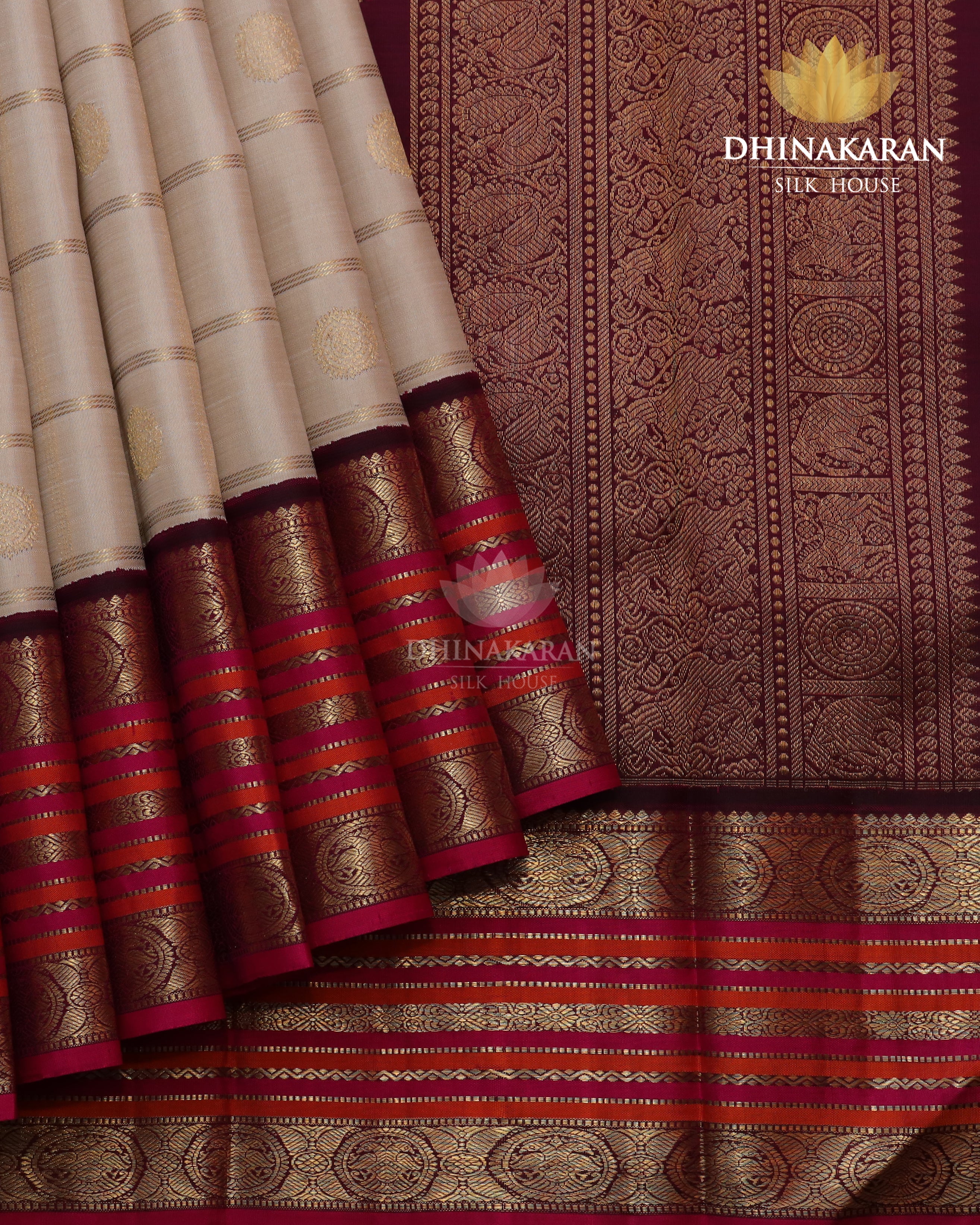 Beige Kattam Kanjivaram-sau2812