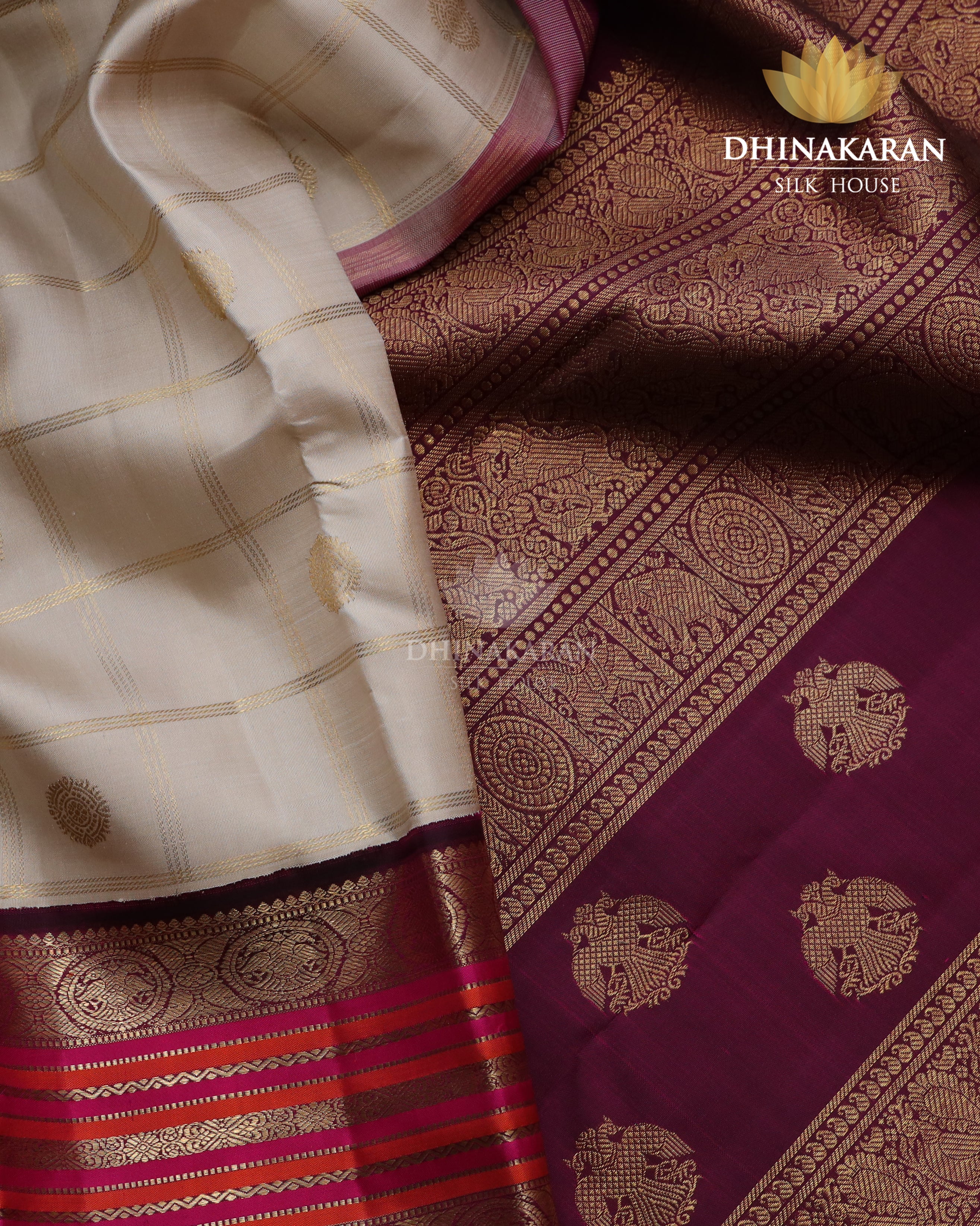 Beige Kattam Kanjivaram-sau2812