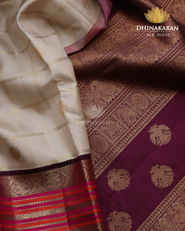 Beige Kattam Kanjivaram-sau2812