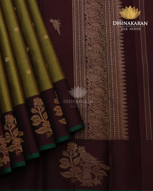 Olive Green Kanjivaram-sar2726