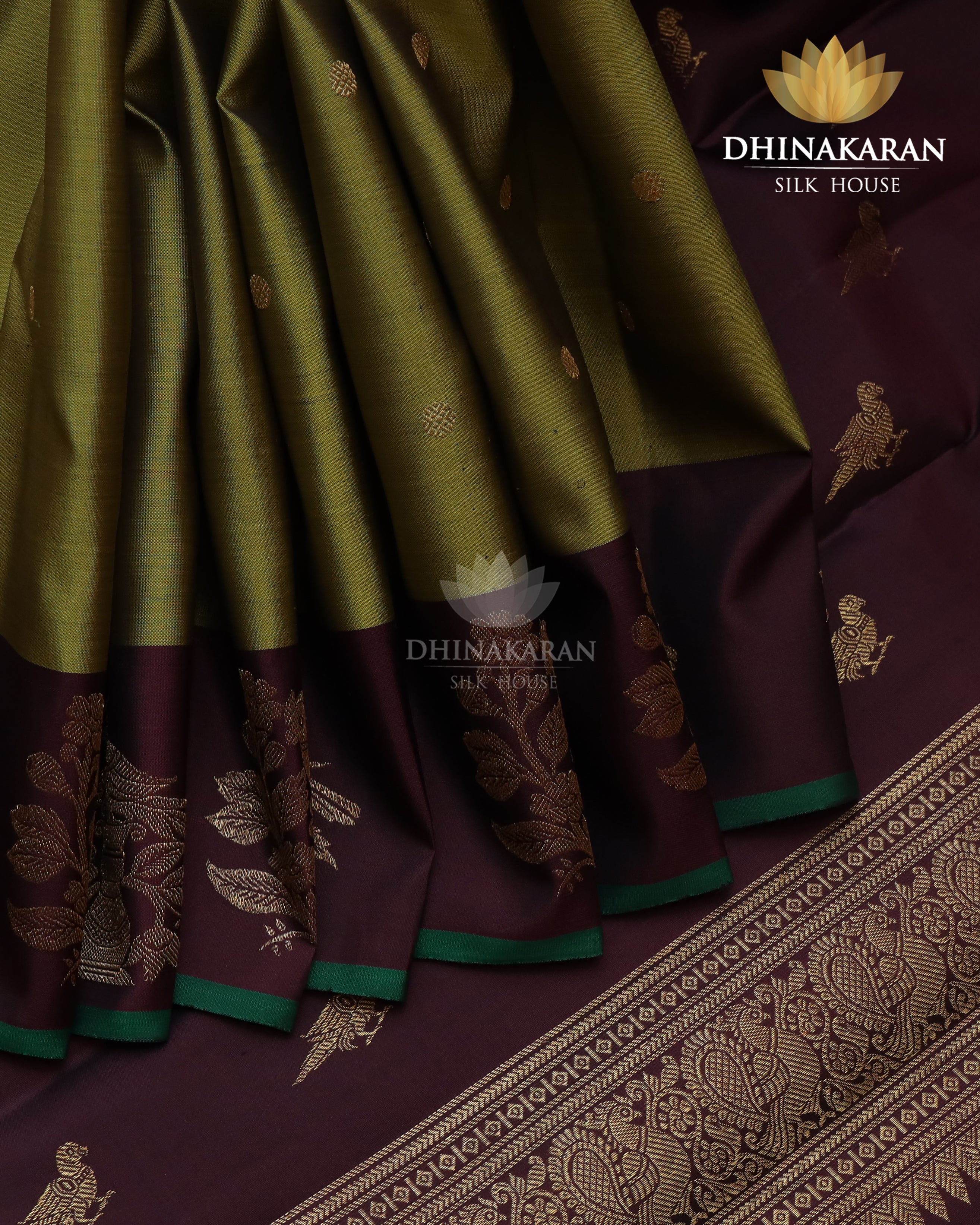 Olive Green Kanjivaram-sar2726
