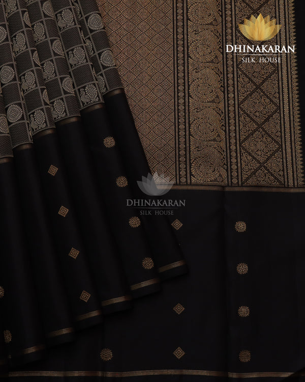 Black Silk On Silk Kanjivaram-sar988
