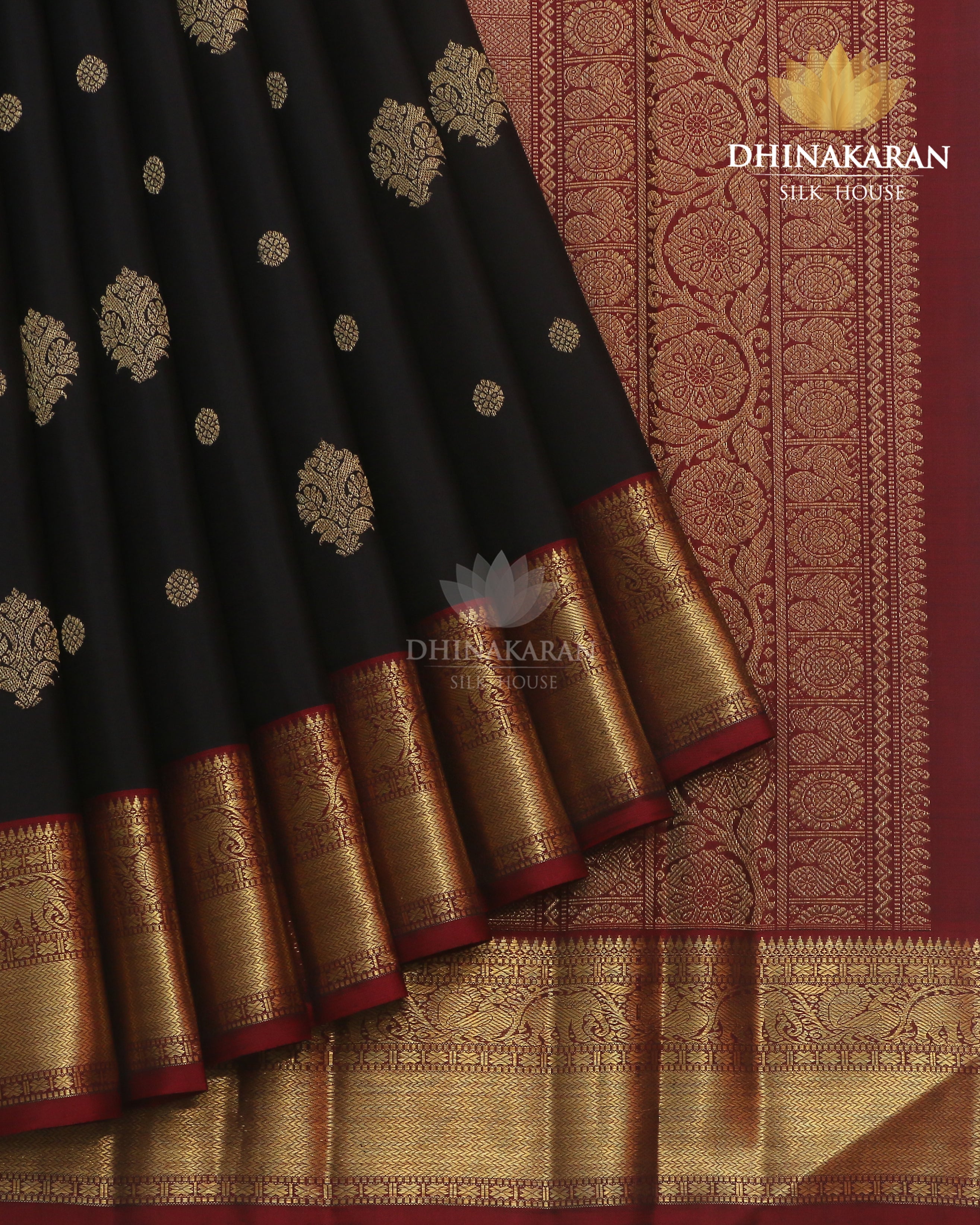 Black & Maroon Kanjivaram-sau821