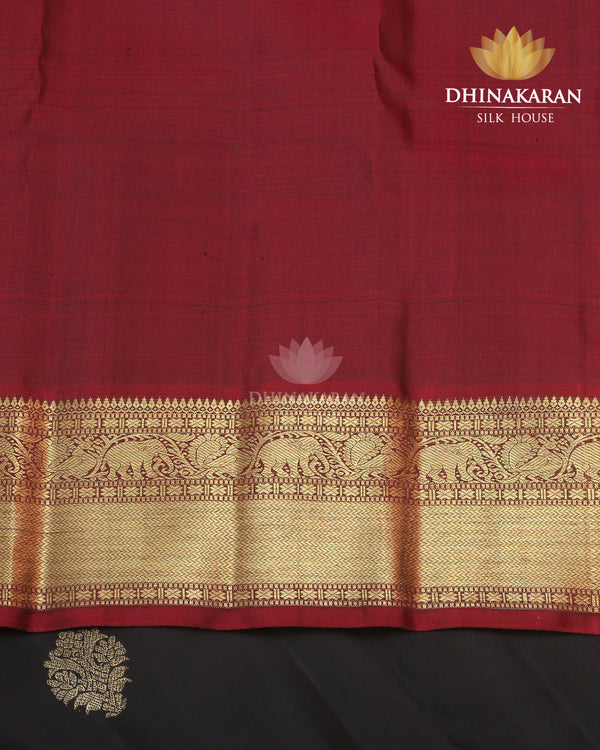 Black & Maroon Kanjivaram-sau821