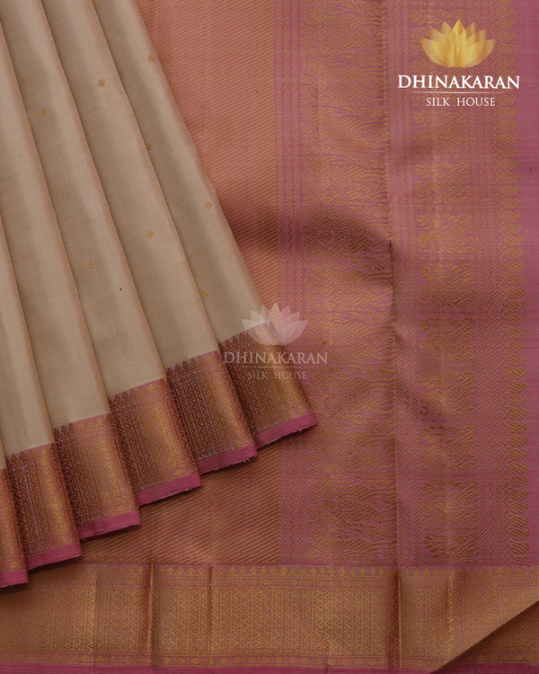 Beige Silk On Silk Kanjivaram-sar2396