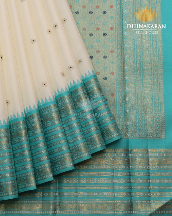 Off White Meena Kanjivaram-sau3076