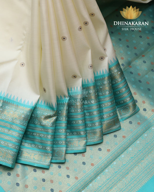 Off White Meena Kanjivaram-sau3076