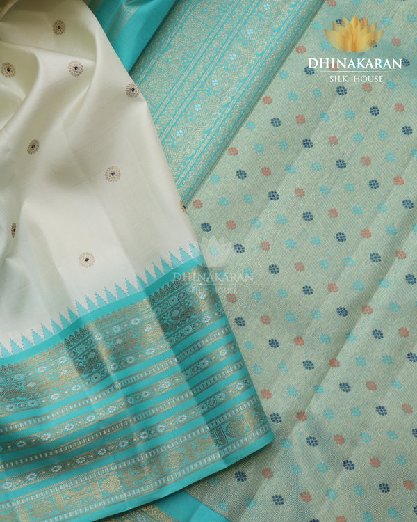 Off White Meena Kanjivaram-sau3076