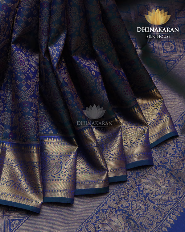 Peacock Colour Brocade Kanjivaram-sv424